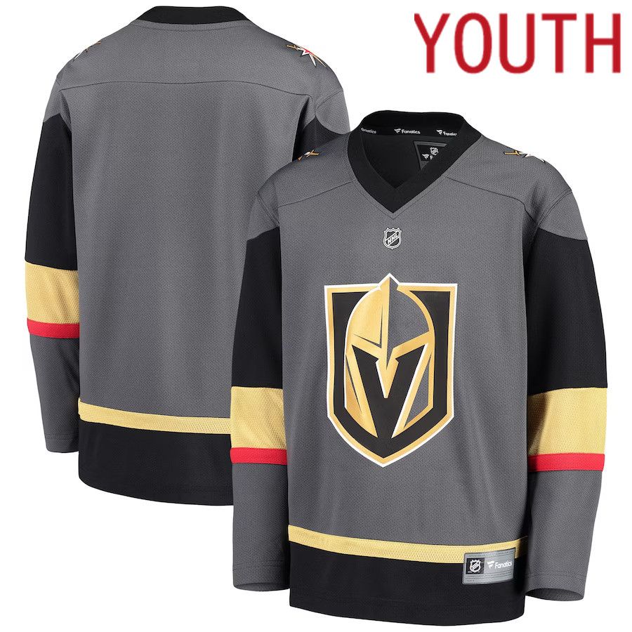 Youth Vegas Golden Knights Fanatics Branded Black Alternate Replica Blank NHL Jersey->youth nhl jersey->Youth Jersey